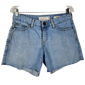 Levi Strauss Cut Off Blue Jean Shorts Low rise Distressed 5 pocket Size 8  # 660